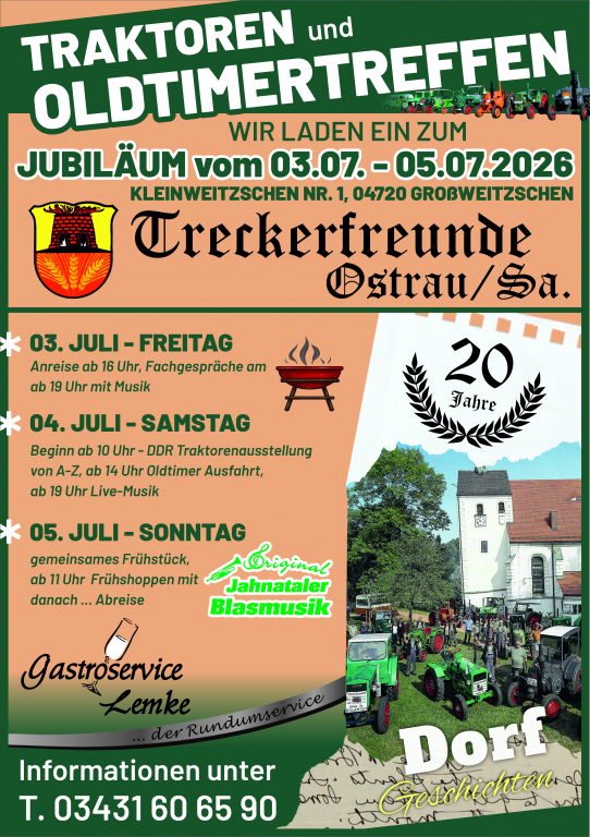 Traktoren- und Oldtimertreffen vom 3.–5.Juli in Großweitzschen